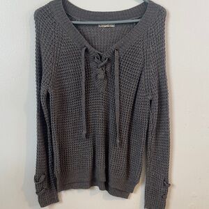 It's Our Time Charcoal V-Neck Sweater